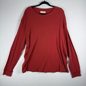 Lucky Brand Men’s Cotton Thermal Crew, Color: Red, Size: XXL